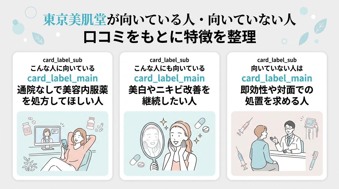 東京美肌堂のに向いている人と向いていない人
