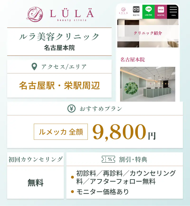 ルラ美容クリニック 名古屋本院の基本情報