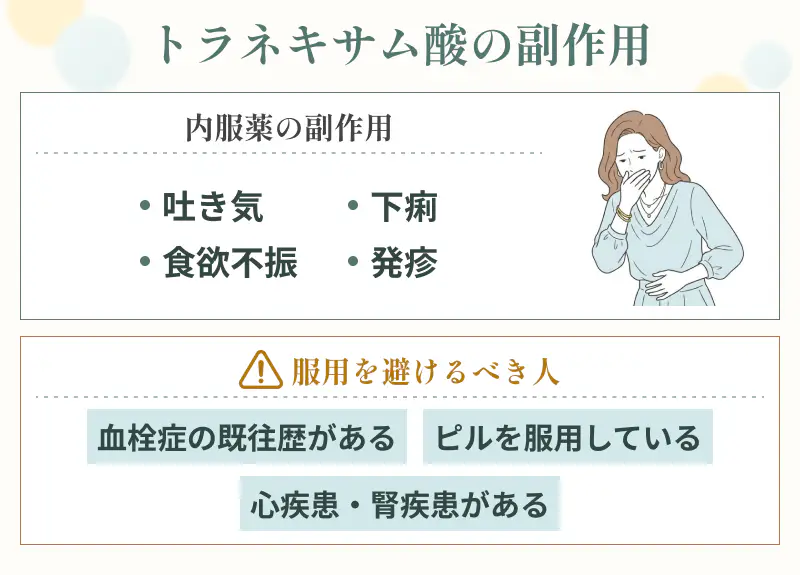 トラネキサム酸の副作用や注意点