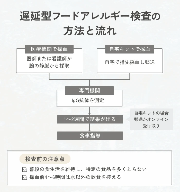 遅延型フードアレルギー検査の方法と流れ