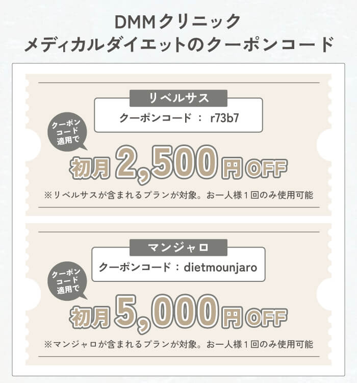 DMMクリニックメディカルダイエットのクーポンコード